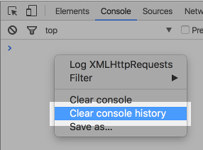clear console history